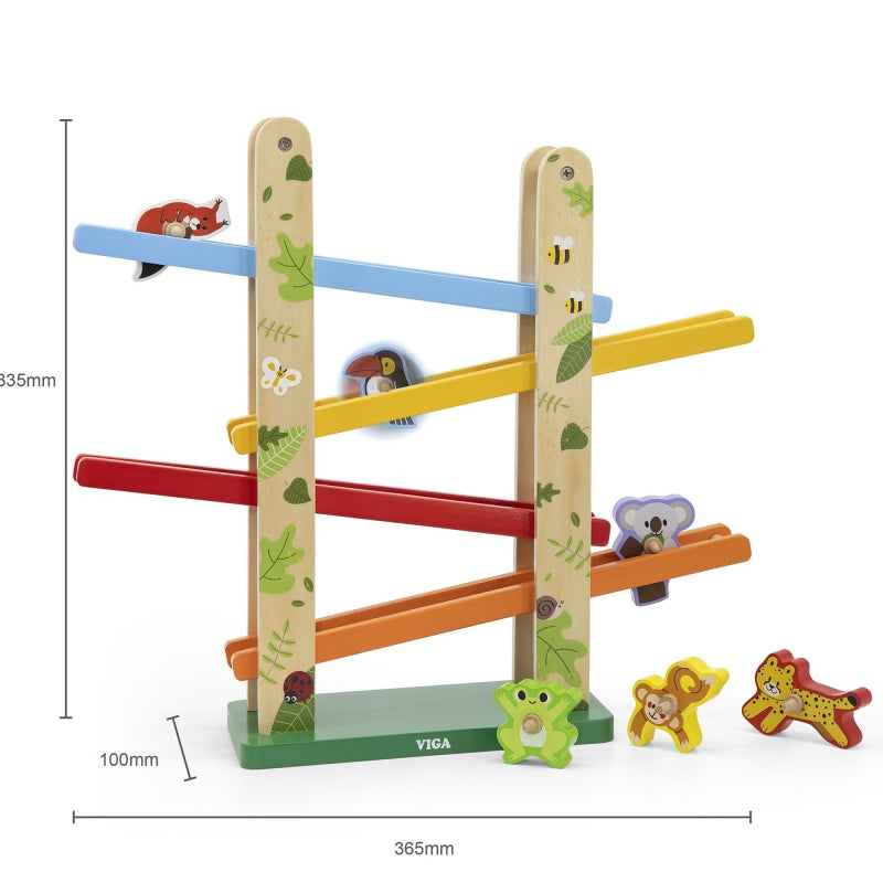 VIGA Houten Glijbaan voor Jungle speelgoed Dieren - 7 stuks