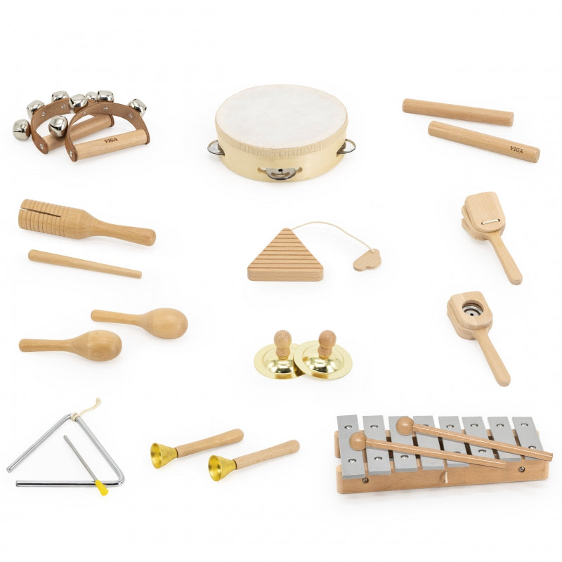 VIGA Houten Muziekbord met 12 instrumenten