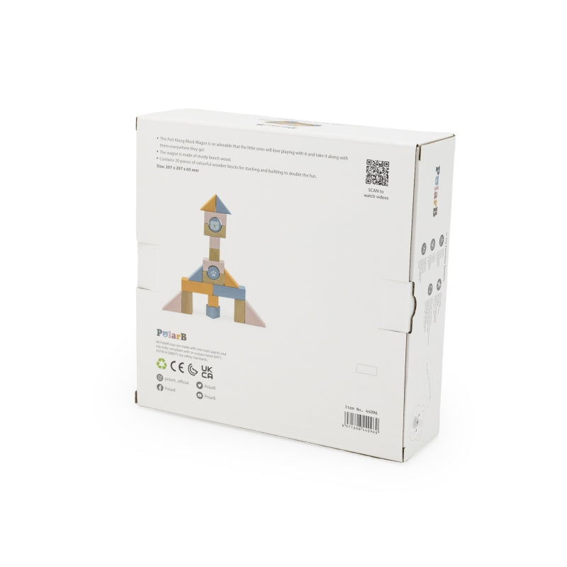 VIGA Houten Trekkar + Blokken - 21 stuks