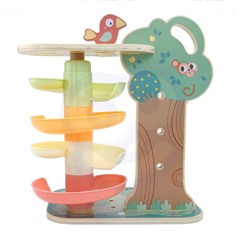 WOOPIE GREEN 4-in-1 Kogelbaan, Activiteitenboom - Montessori speelgoed - FSC gercertificeerd