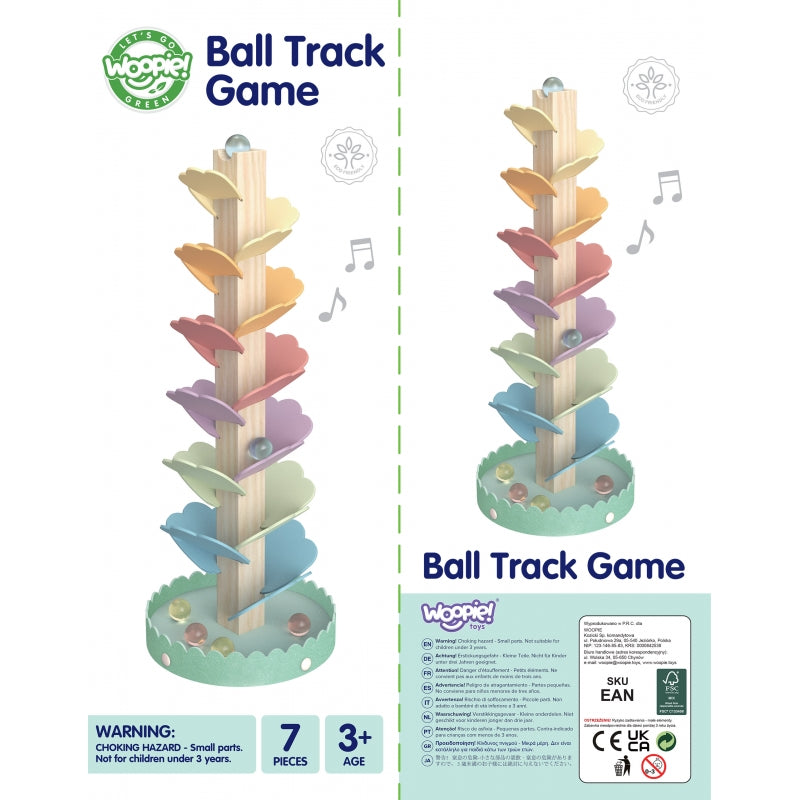 WOOPIE GREEN Houten Spiraaltoren, Kogelbaan inclusief muziek, Montessori Speelgoed -FSC