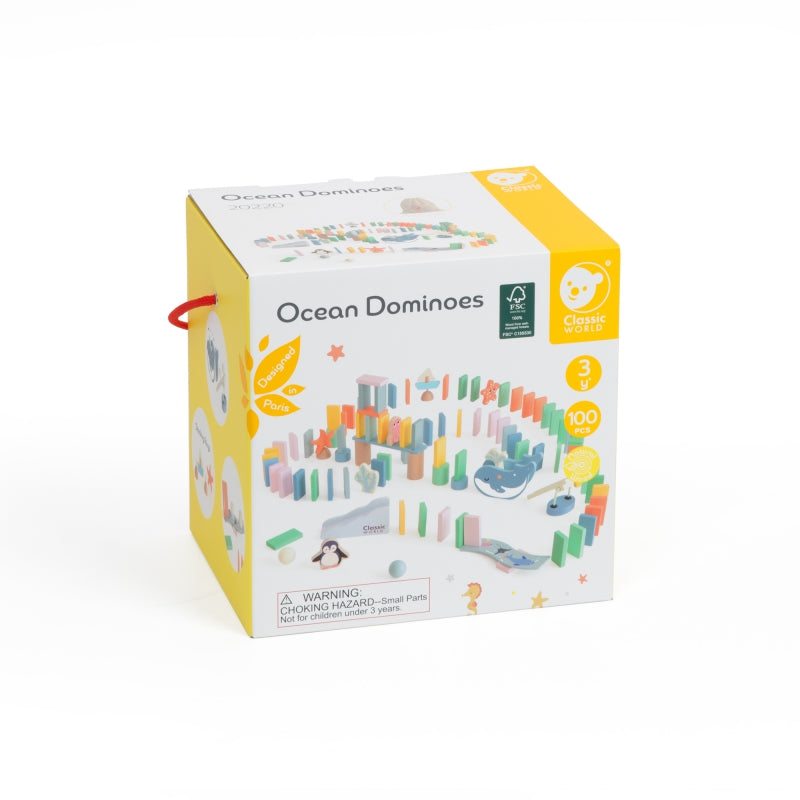 CLASSIC WORLD Houten Domino set - 100 stuks