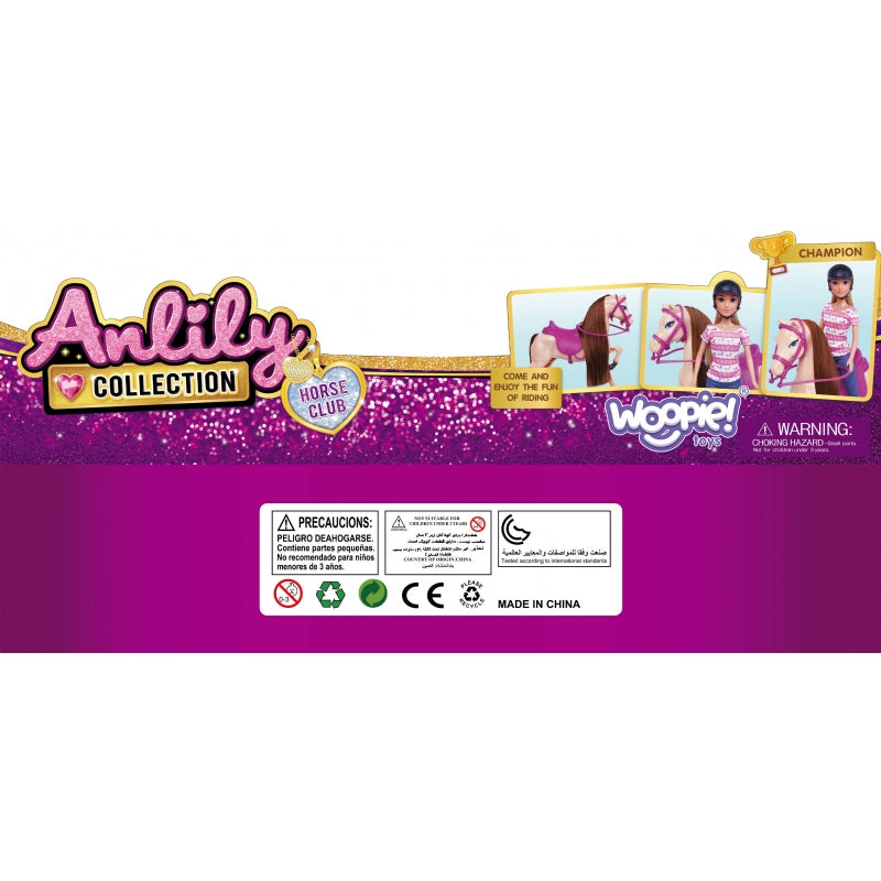 WOOPIE Manege speelgoed ruiter pop met paard + accessoires Speelpop