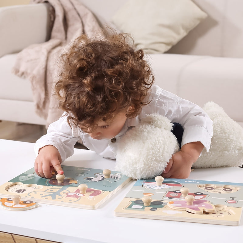 VIGA Houten Dieren Puzzel met Pinnen