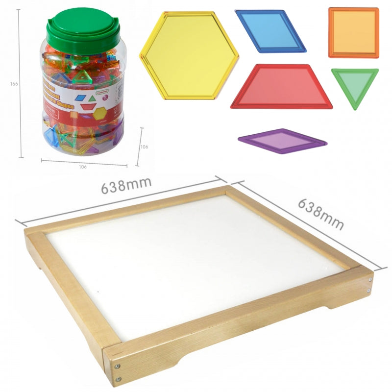 MASTERKIDZ LED-sensorische boxpaneel + Montessori-mozaïekblokken - 140 stuks