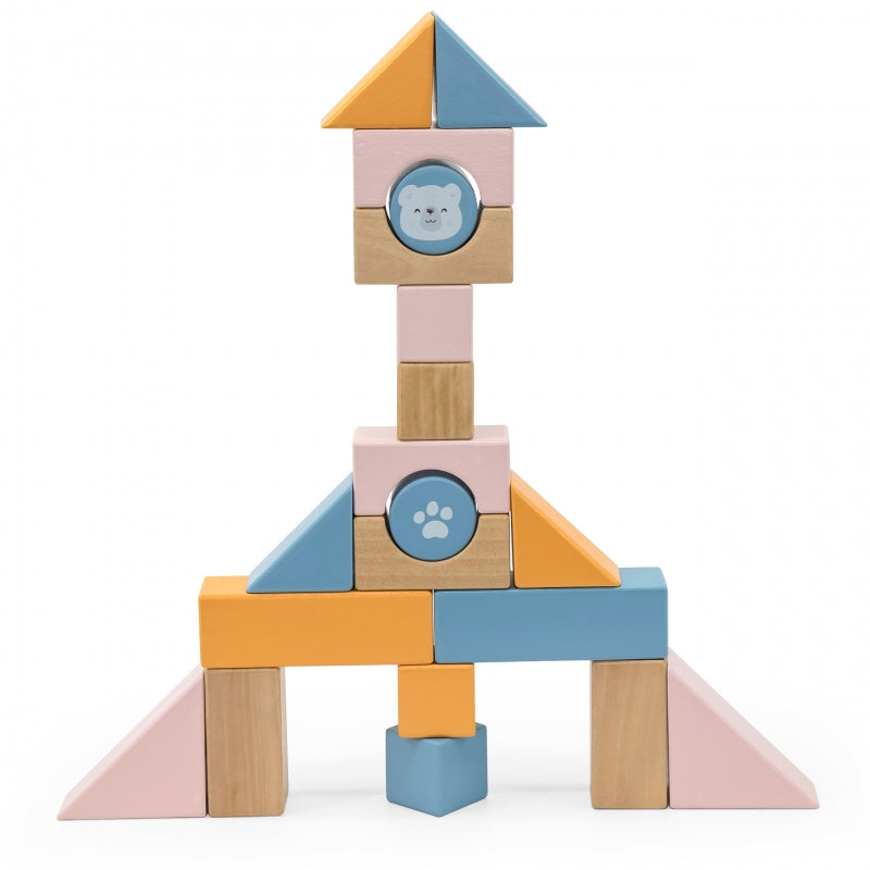 VIGA Houten Trekkar + Blokken - 21 stuks