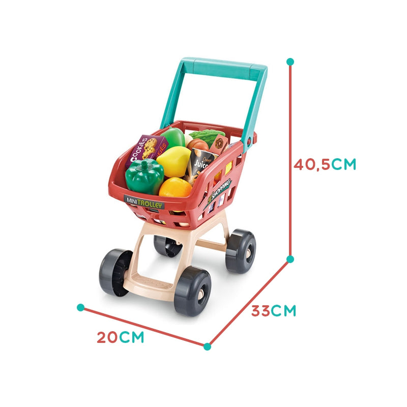 WOOPIE Speelgoed Supermarkt Speelwinkel met Winkelwagentje, Weegschaal, Kassa, Scanner + 48 Accessoires