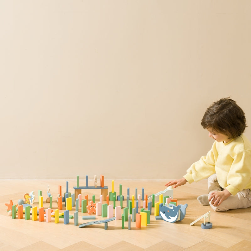 CLASSIC WORLD Houten Domino set - 100 stuks