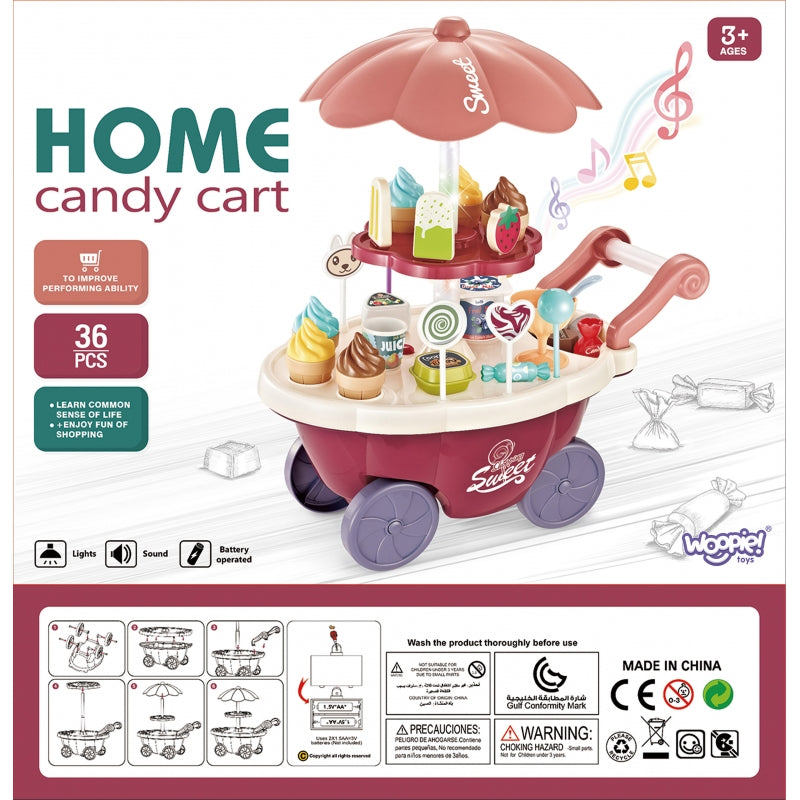 WOOPIE Speelgoed Winkel Food Truck Snoepkraam inclusief 36 accessoires