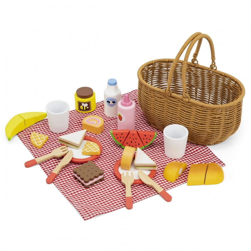 VIGA Houten Speelgoed Picknickset 30 stuks