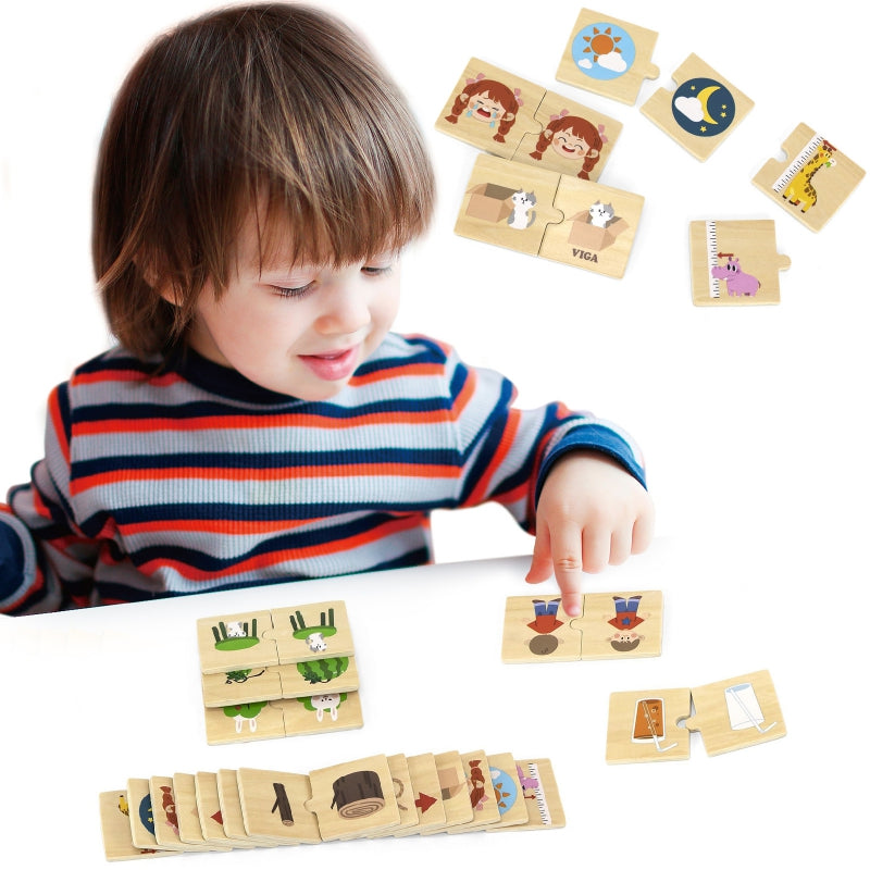 VIGA Houten Puzzel van plaatsjes Tegenstellingen