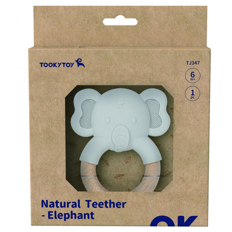 TOOKY TOY Houten Bijtring Olifant met Ring