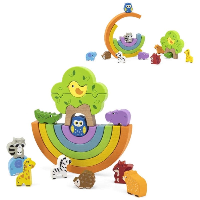 VIGA Houten Regenboogpuzzel Creatieve Montessori Blokken