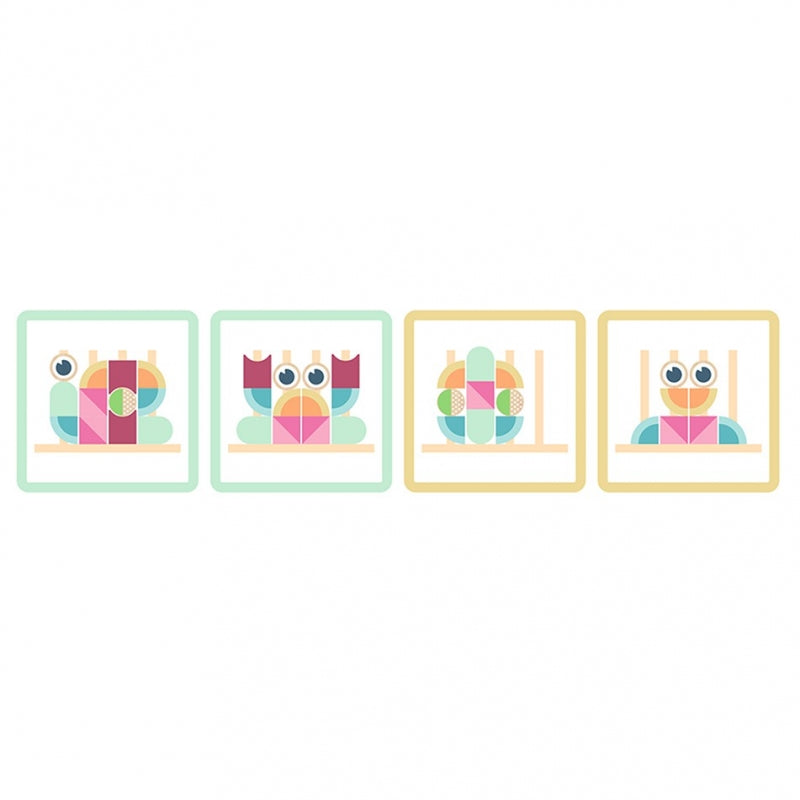 TOOKY TOY Houten Krab Stapelpuzzel, Pastel Kleur, Blokken