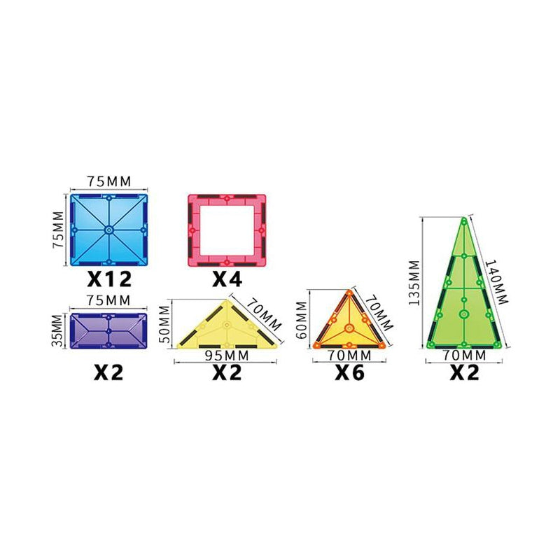 WOOPIE Magnetische Bouwblokken Montessori 3D, 28 stuks