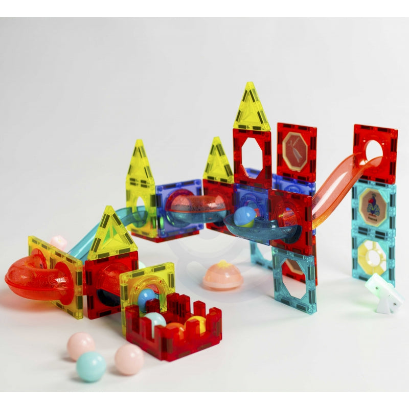 WOOPIE Magnetische Bouwstenen, Lichtgevende Kogelbaan, Knikkerbaan 75 stuks