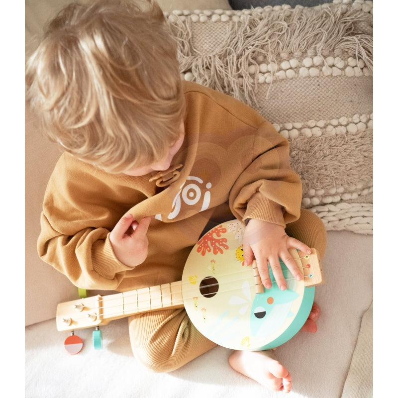 TOOKY TOY Houten Banjo voor Kinderen – Muziekplezier met Zeethema