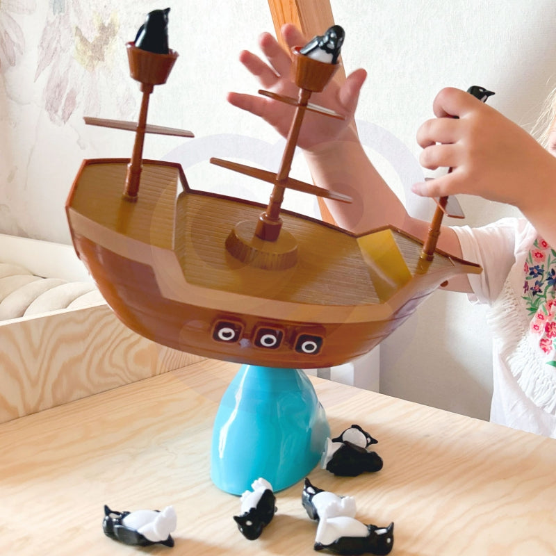 WOOPIE Piratenschip van Pinguïns spel - Balanceer de pinguïns op de Piratenschip