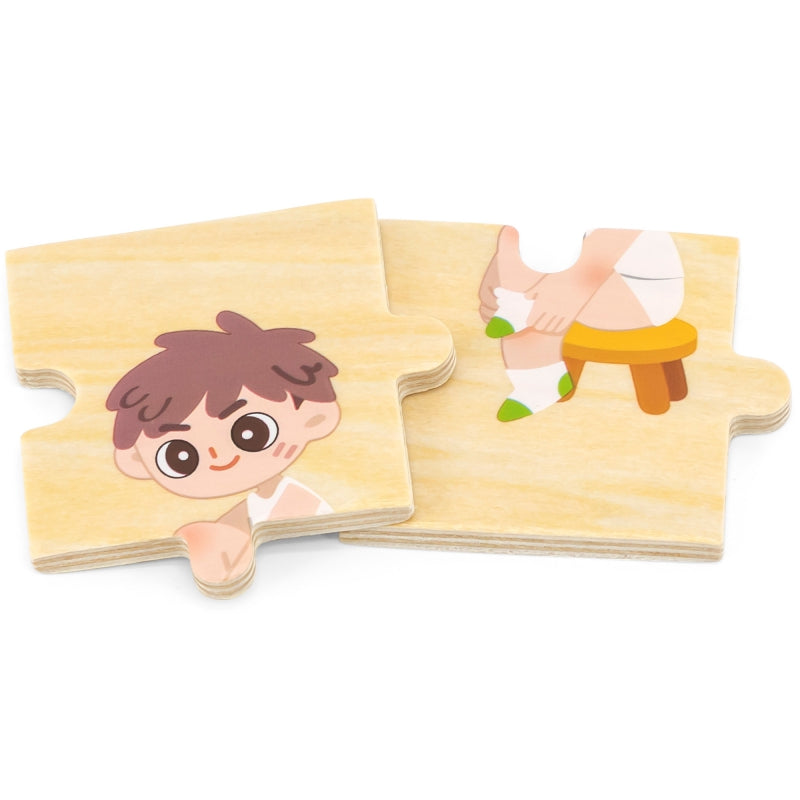 VIGA houten educatieve puzzel – Aankleedspel voor kinderen