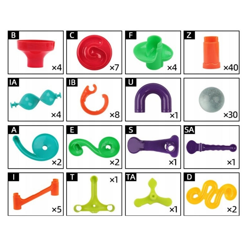 WOOPIE Knikkerbaan Set – Spiraalbaan 113 stuks