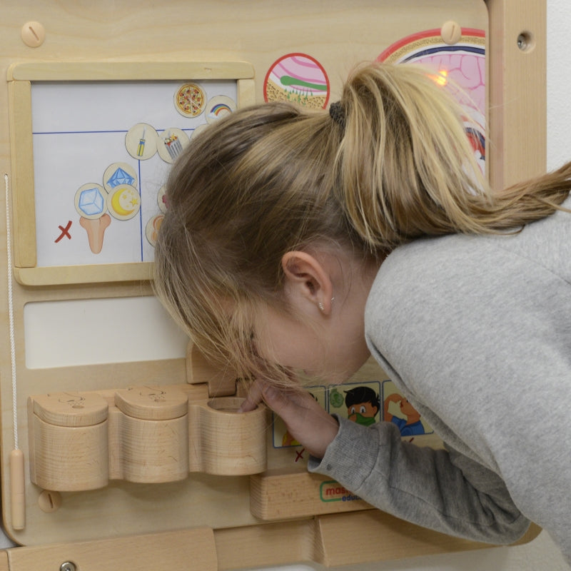 MASTERKIDZ Educatief houten muurwand, Paneel zintuigen - Montessori