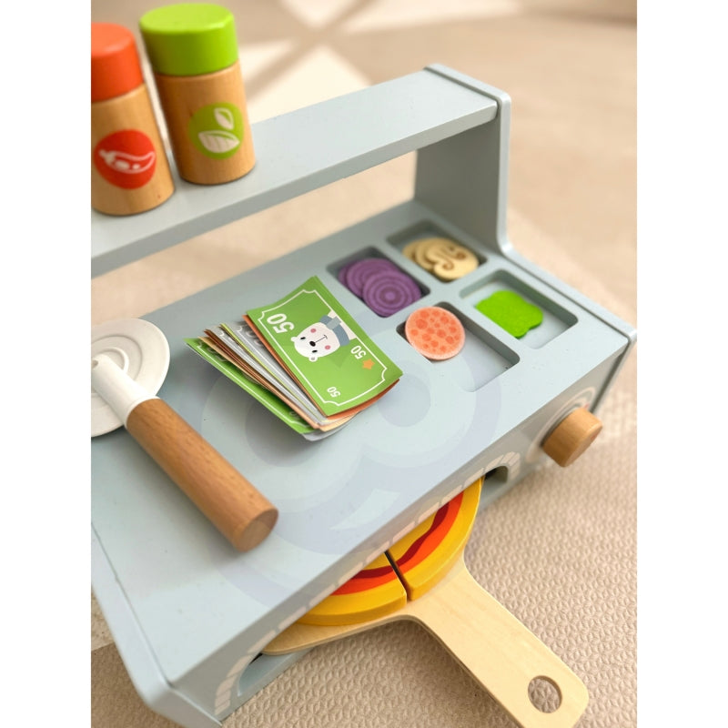 TOOKY TOY Speelgoed Pizzeria Houten Pizzaoven Accessoires