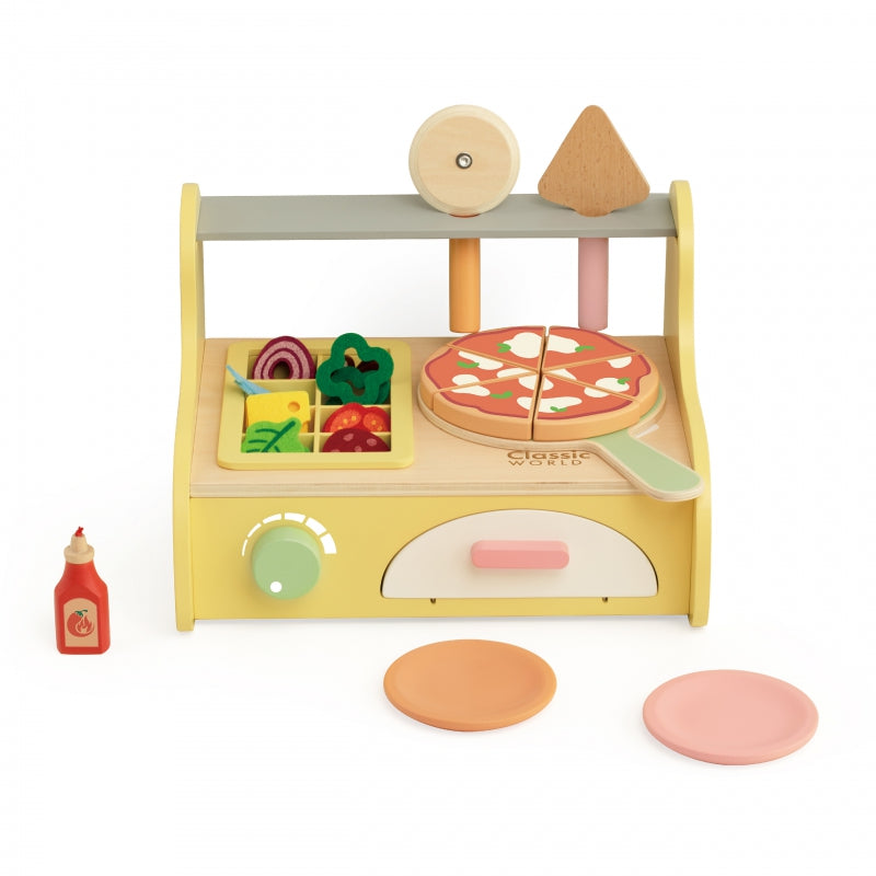 CLASSIC WORLD Houten Speelgoed Pizzaoven - Oven Pizza 3+ FSC
