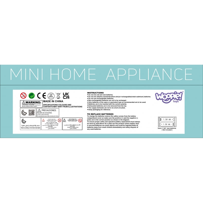 WOOPIE Speelgoed Strijk set inclusief Strijkplank, Strijkijzer en Wasmand 6 stuks