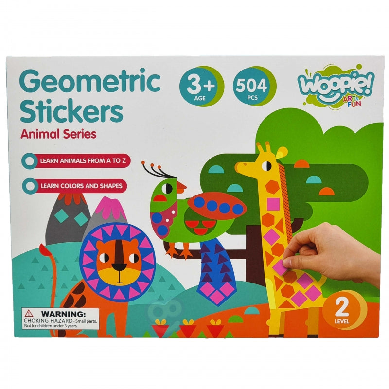 WOOPIE ART&FUN Sticker boek Dieren - Plakboek 504 stuks - Vorm- en Kleurenmatch (Engelstalig)