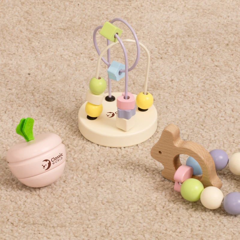 CLASSIC WORLD Pastel Speelset voor Baby's Box- Eerste Speelgoed vanaf de Geboorte