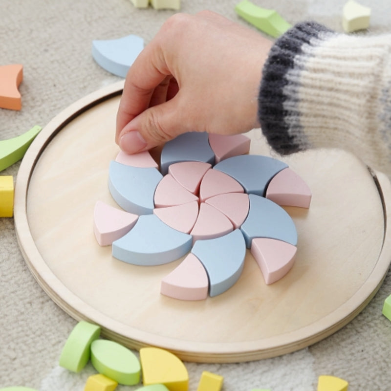 CLASSIC WORLD Pastel Mandala Puzzel - Montessori speelgoed - Mozaïek - Bloemen