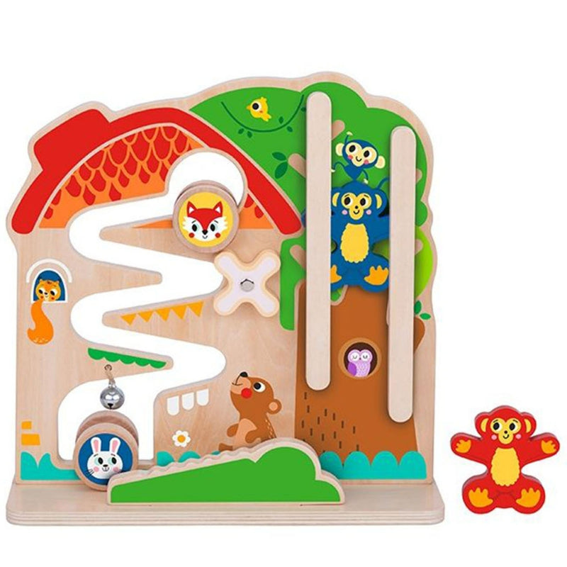 TOOKY TOY Houten Montessori activiteitenbord met doolhof