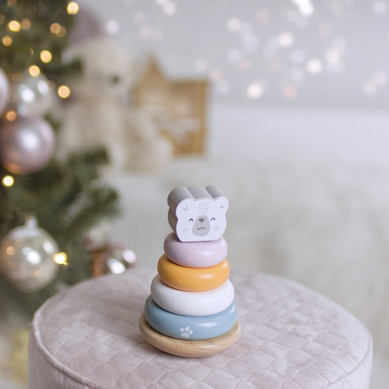 VIGA PolarB Houten Educatieve Piramide toren IJsbeer voor Baby's