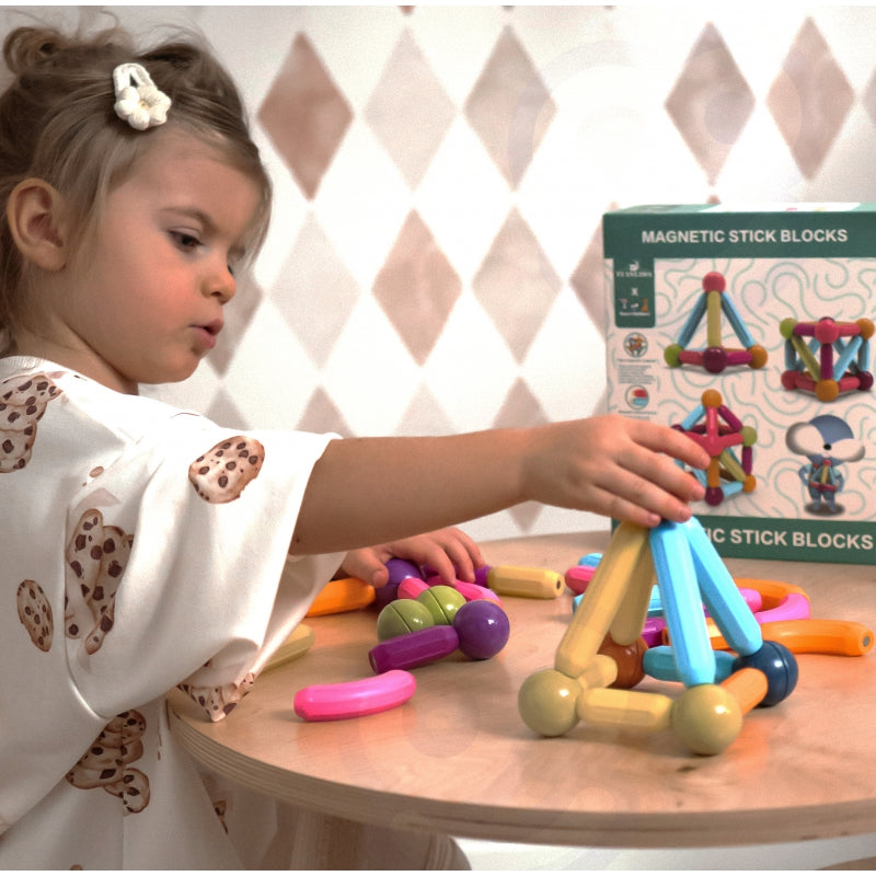 WOOPIE Magnetische Constructie- en Educatieve Blokken – Groot en Stevig – 28-delig