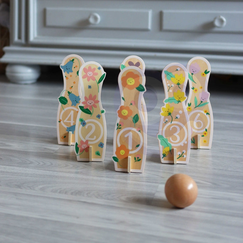 CLASSIC WORLD Houten Bowling spel voor Kinderen 6 stuks + Bal