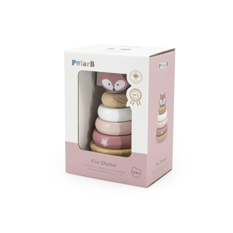 VIGA PolarB Houten Baby speelgoed Piramide - Vosje
