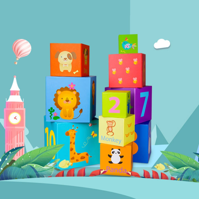 CLASSIC WORLD Baby Stapel Blokken - Torenpuzzel in Doos – Educatief Speelgoed
