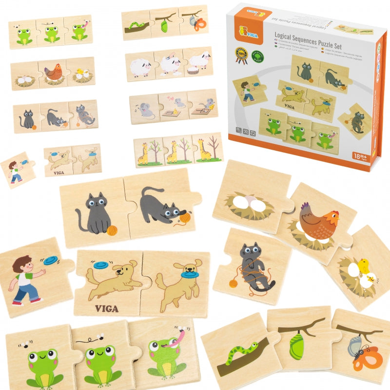 VIGA Houten Dieren Memorie spel