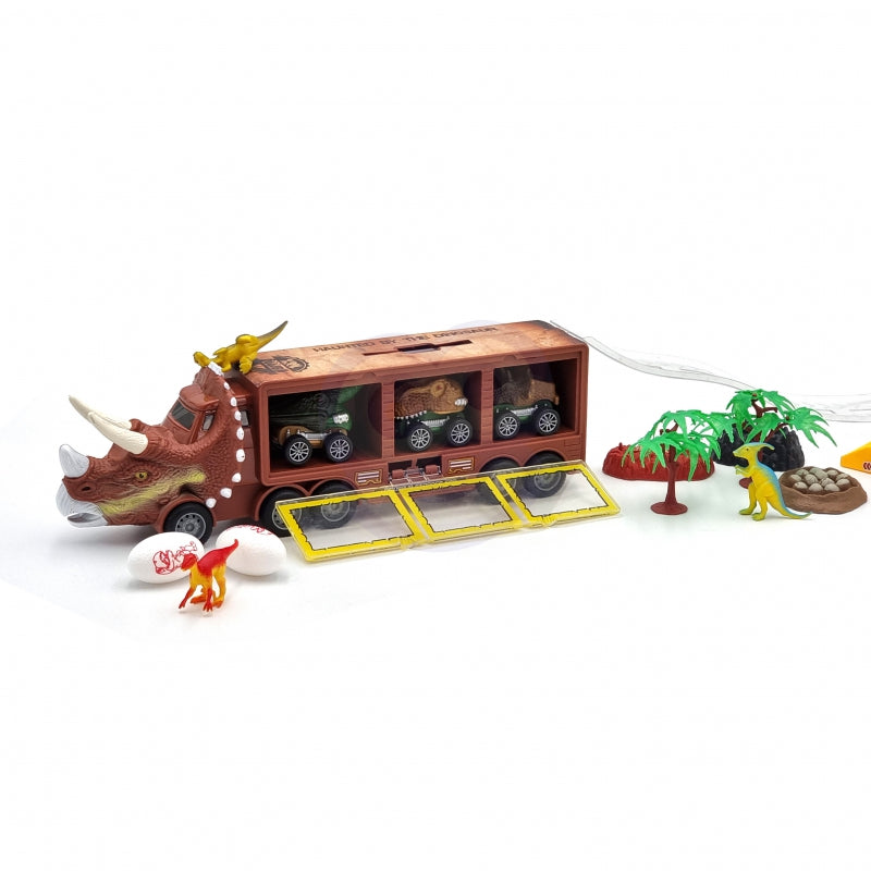 WOOPIE Speelgoed Vrachtwagen Dinosaurus met Autootjes 15 stuks