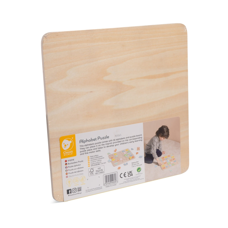 CLASSIC WORLD Houten Alfabet Woordenpuzzel - 27 stuks