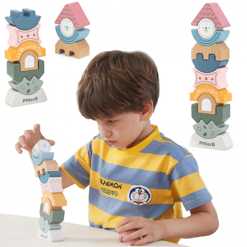 VIGA PolarB Houten Balancerende Toren Puzzel