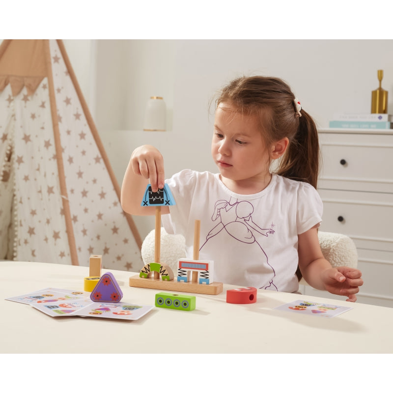 VIGA Robots Piramide Puzzel + Patronen 8 stuks