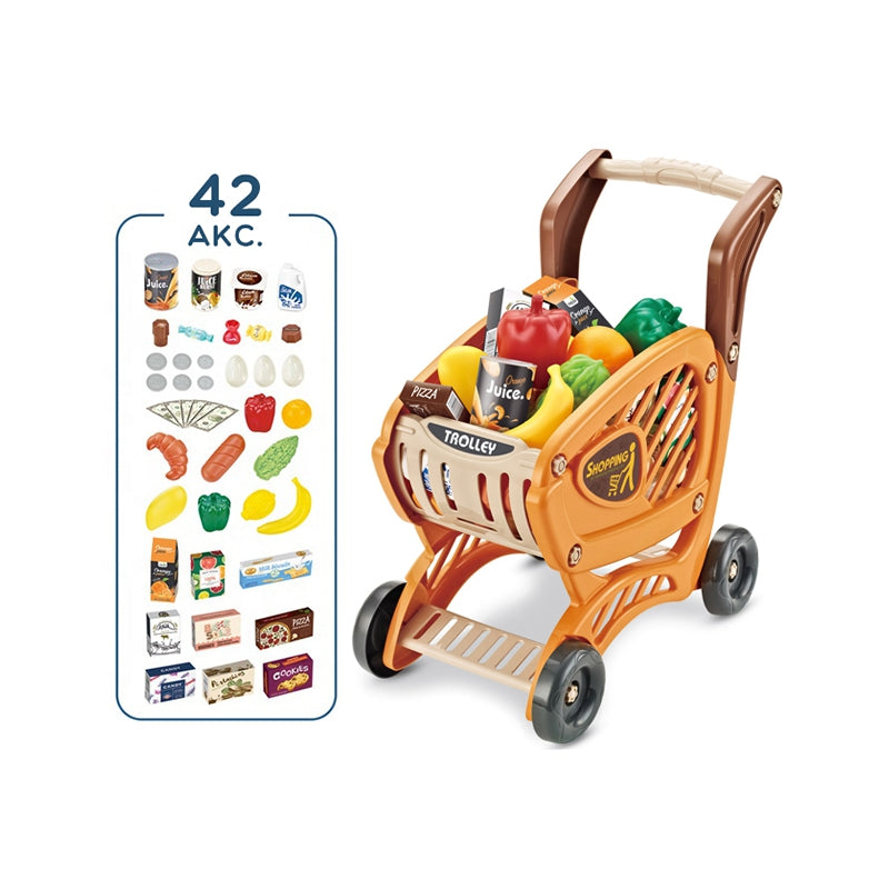 WOOPIE Speelgoed Winkelwagen voor Kinderen met Bewegende Onderdelen inclusief 42 Accessoires