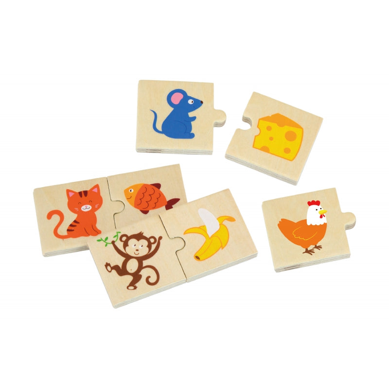 VIGA Houten Puzzel Voer het Dier – Wat Eten Dieren?