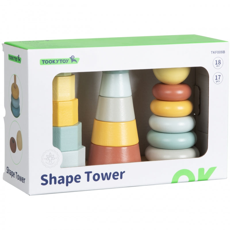 TOOKY TOY Torens Stapelpuzzel - 3 Torens