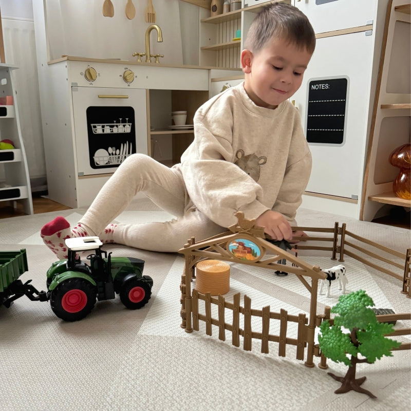 WOOPIE Speelgoed Mini Boerderij Set met Tractor, Dieren, Boerderij, Boer & Gereedschap