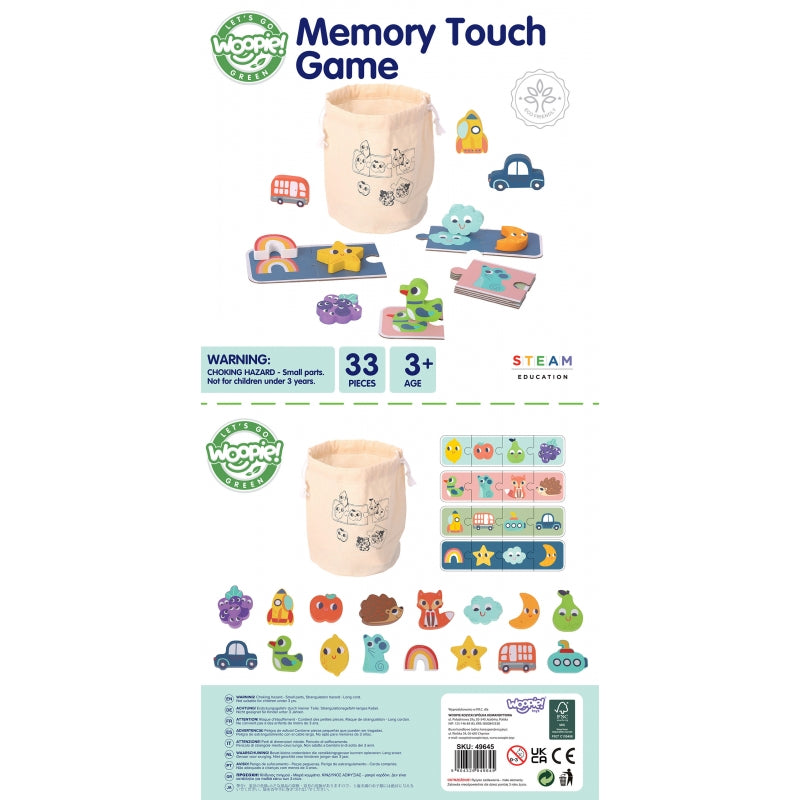 WOOPIE GREEN Sensorische Puzzel - Memory spel met Vormen - FSC gecertificeerd