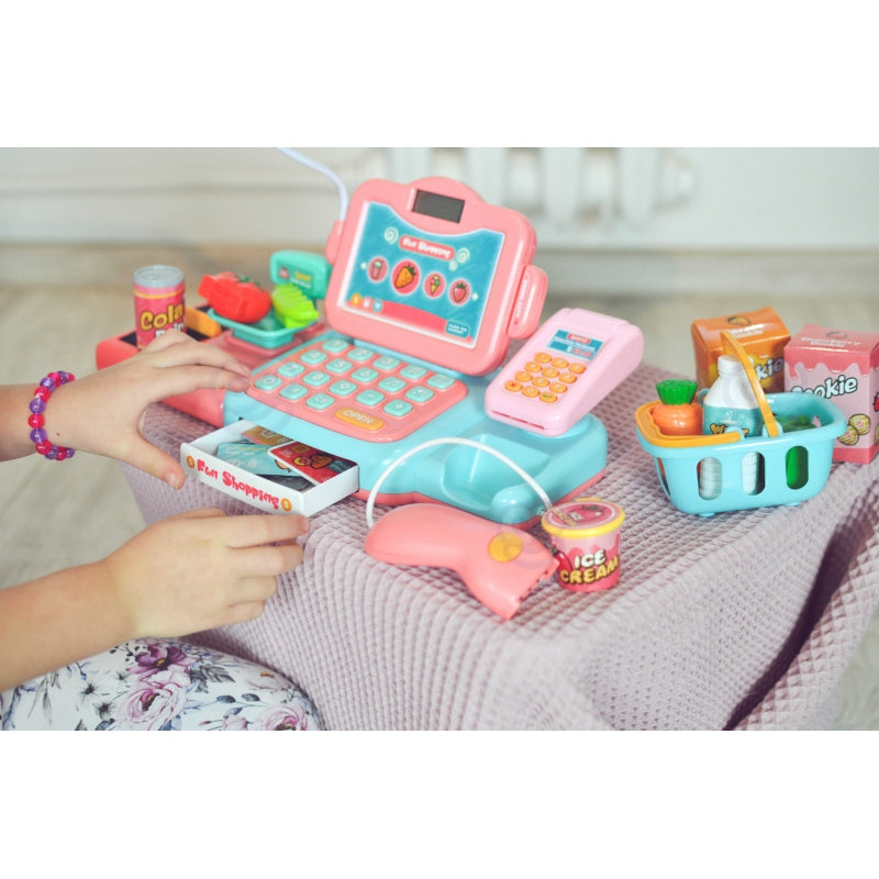 WOOPIE Speelgoedkassa voor Kinderen Incl. Scanner, Weegschaal, Microfoon en 24 Accessoires