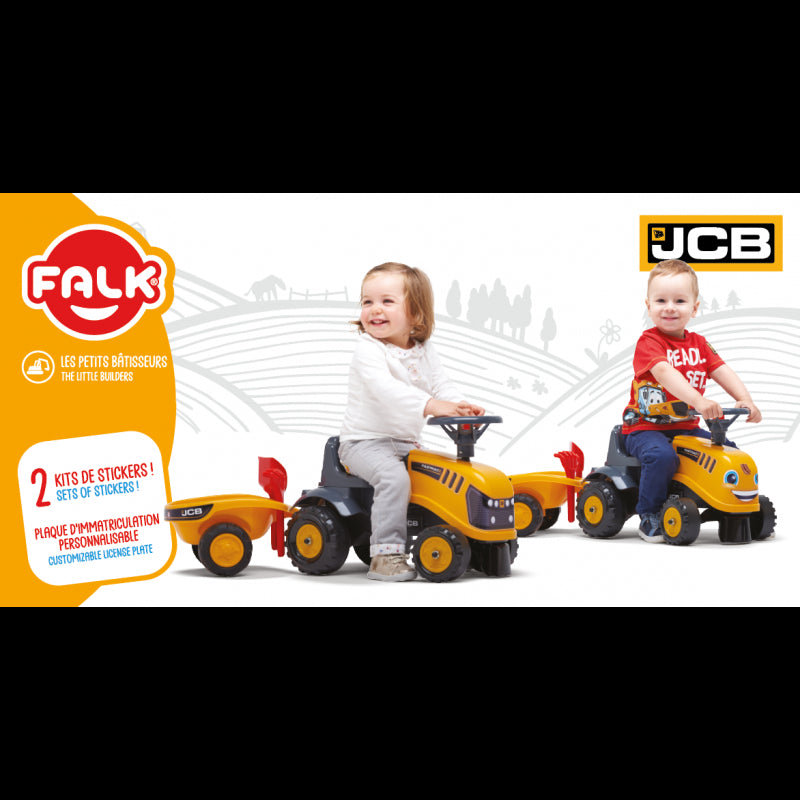 FALK Traktorek JCB Pomarańćzowy z Przyczepką od 1 roku