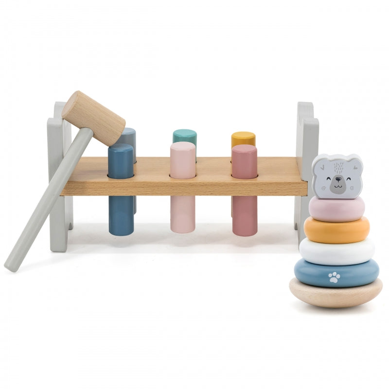 VIGA Houten Piramide + IJsbeer Hamer Set
